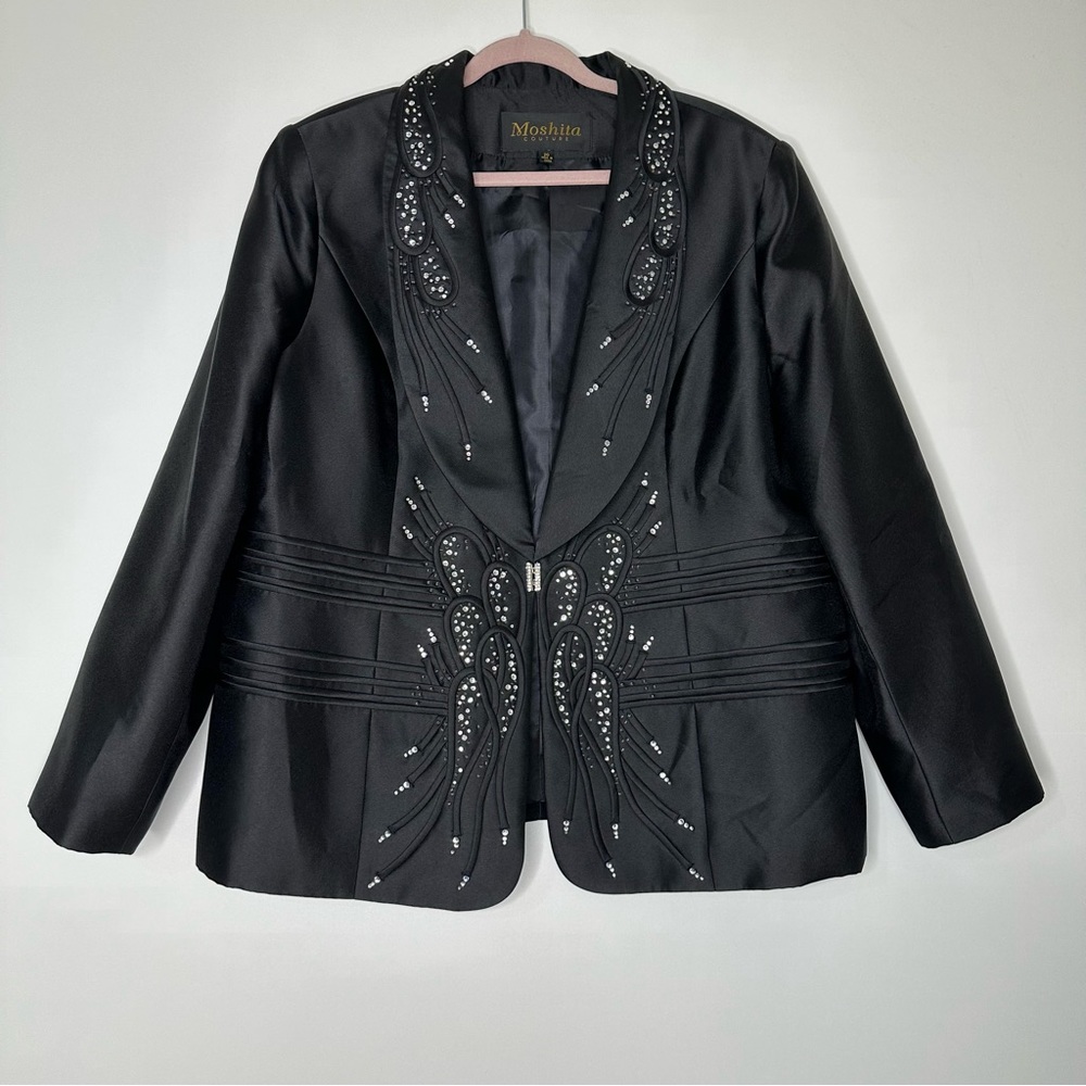 Moshita black embellished blazer jacket - Picture 14 of 14